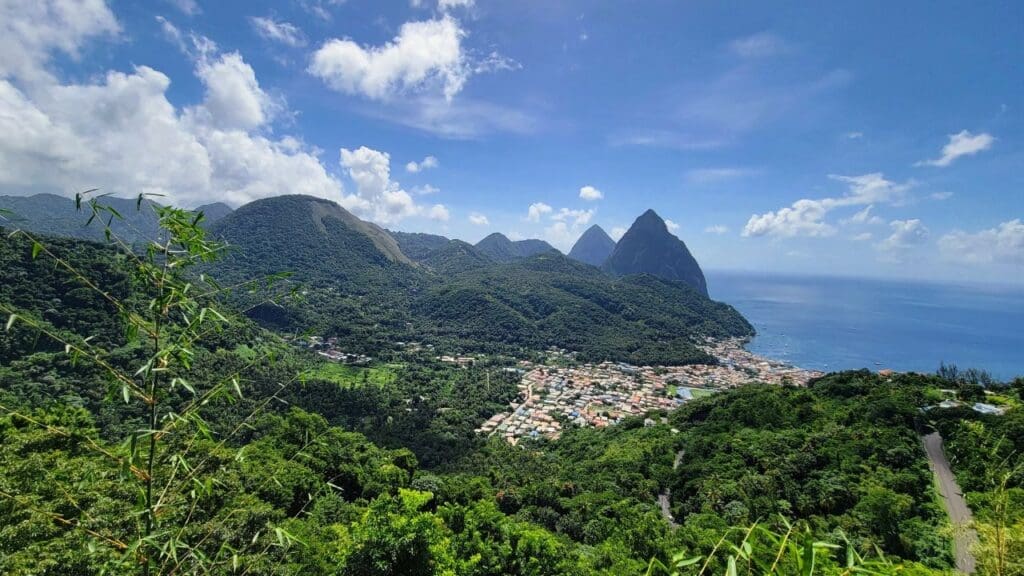 View from Mirador Piton Viewpoint in St Lucia