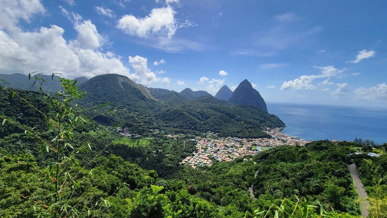 View from Mirador Piton Viewpoint in St Lucia
