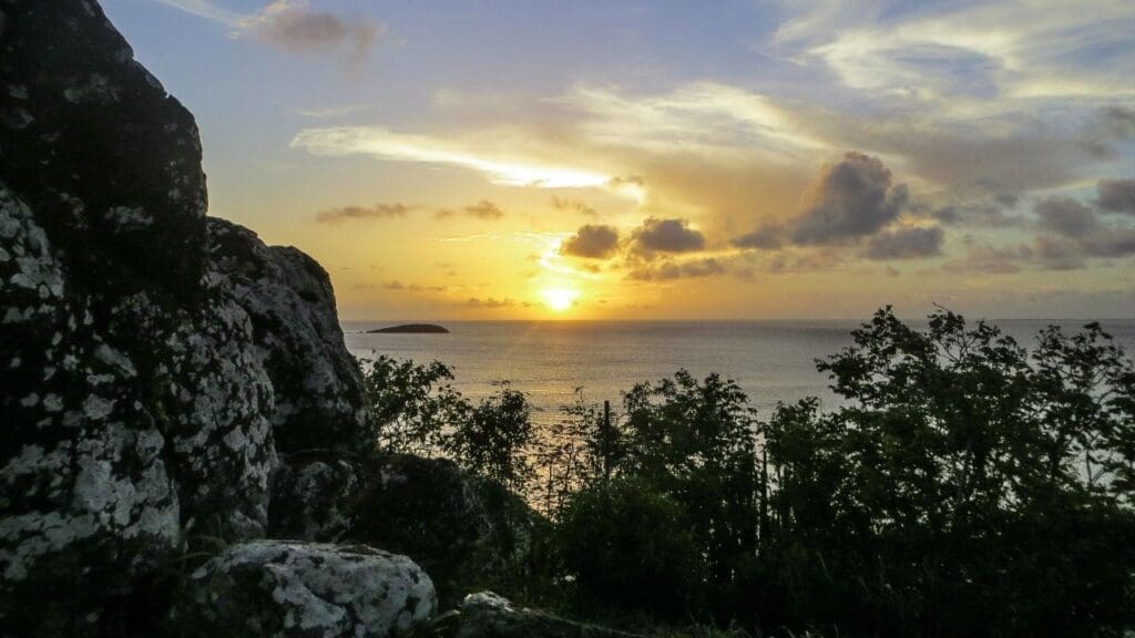 photo of sunset at Fort Louis in St Martin