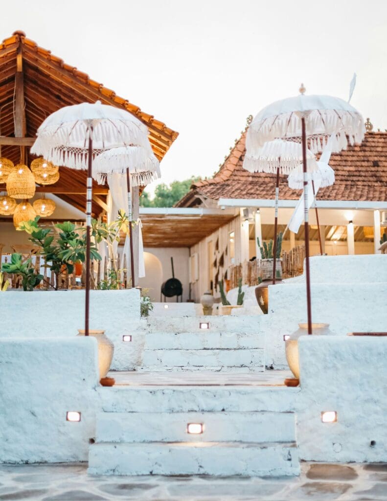 photo of stairway up to resort property