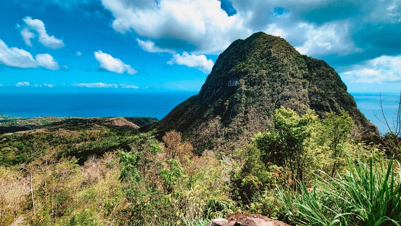 photo of Gros Piton from Tet Paul Nature Trail in St. Lucia