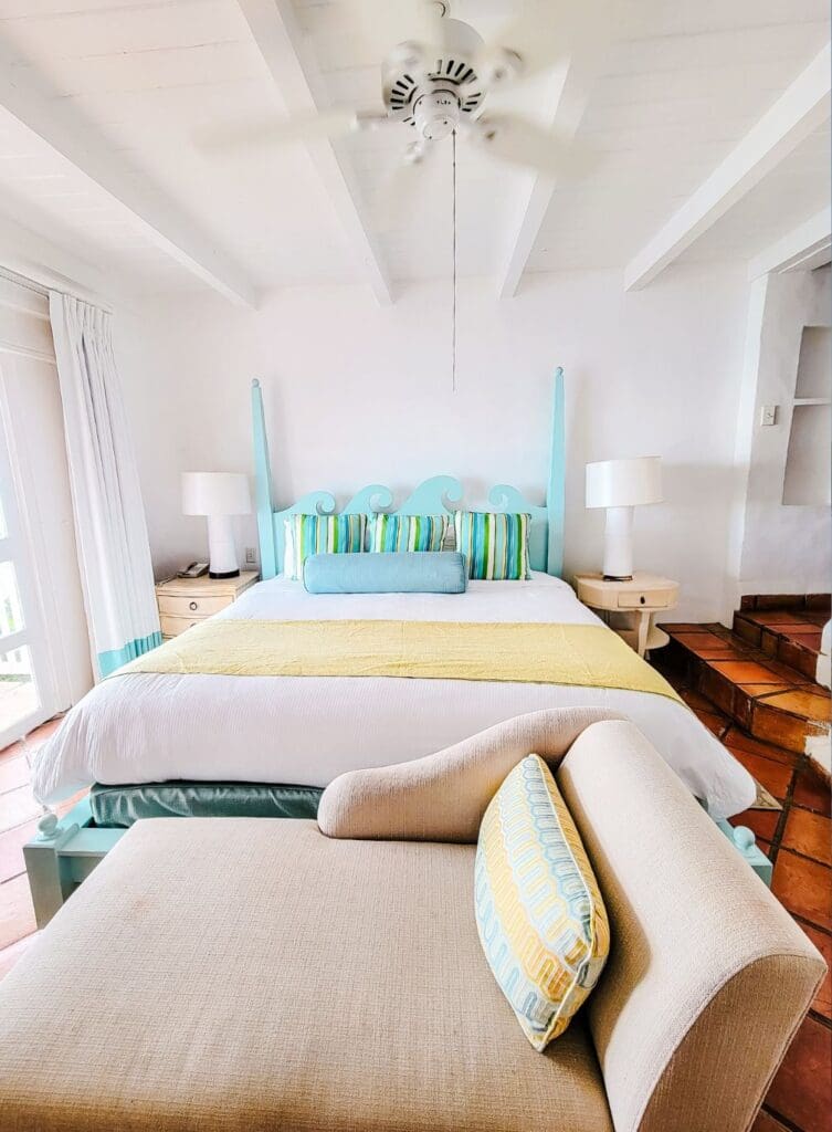 photo of bed in two bedroom villa at Windjammer Landing in St. Lucia