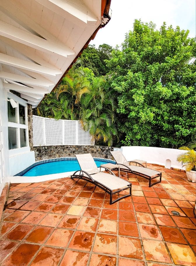 photo of private plunge pool at two bedroom villa in Windjammer Landing St. Lucia