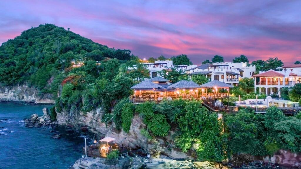 photo of Cap Maison at sunset in St. Lucia