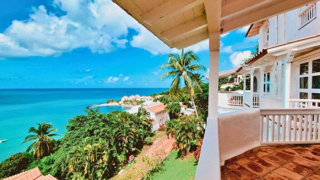 view from villa terrace at Windjammer Landing in St Lucia