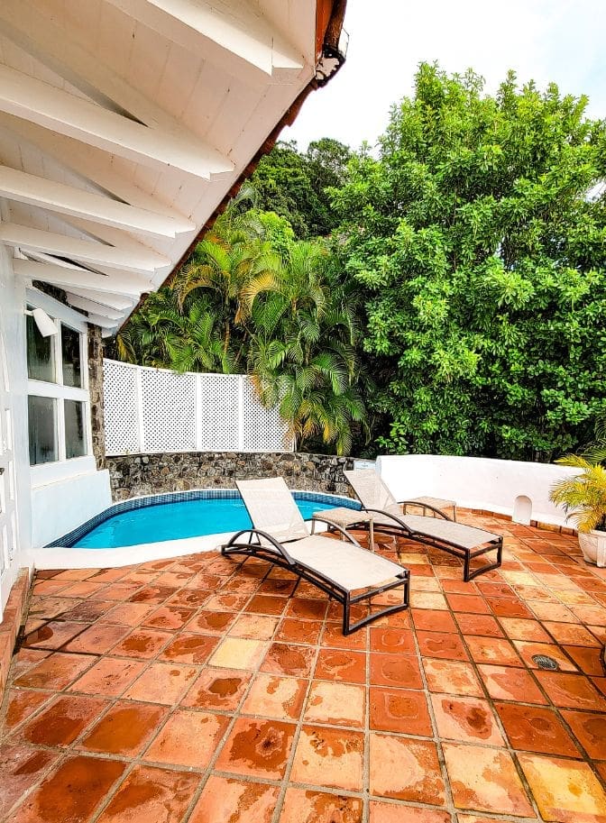 photo of private plunge pool at resort in St. Lucia