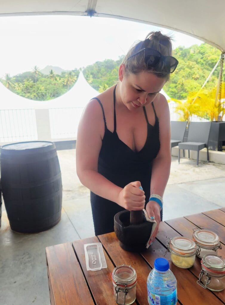 photo of woman making chocolate at Project Chocolat.
