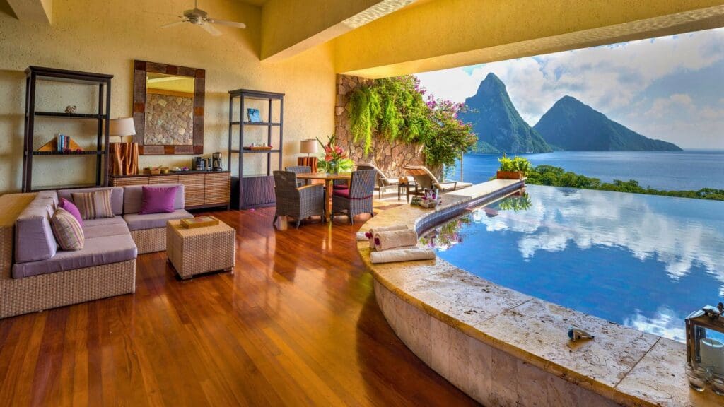 photo of room views at Jade Mountain in St. Lucia
