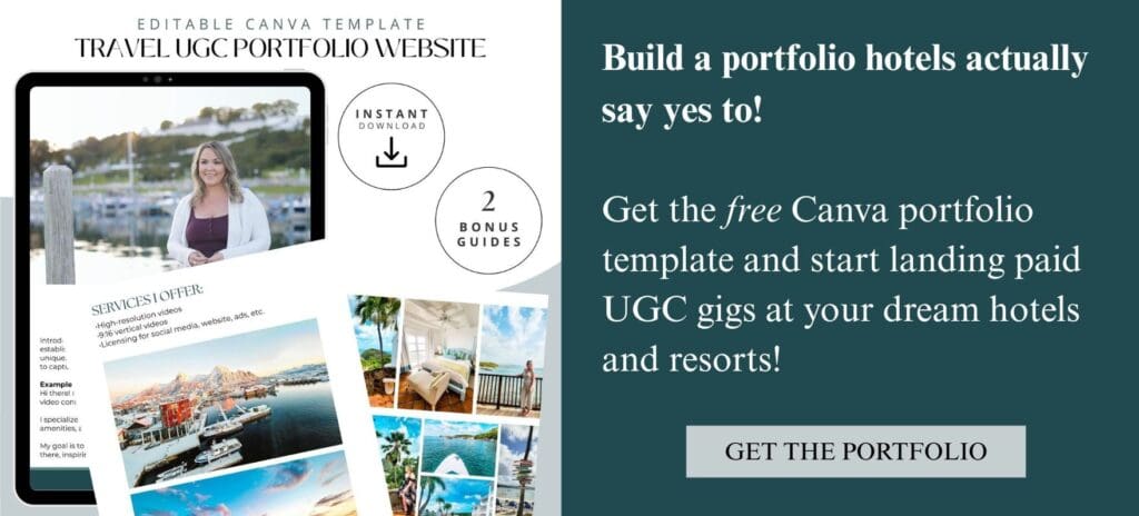 photo of free travel UGC portfolio template banner