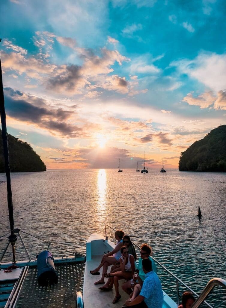 photo of sunset cruise at Marigot Bay in St. Lucia