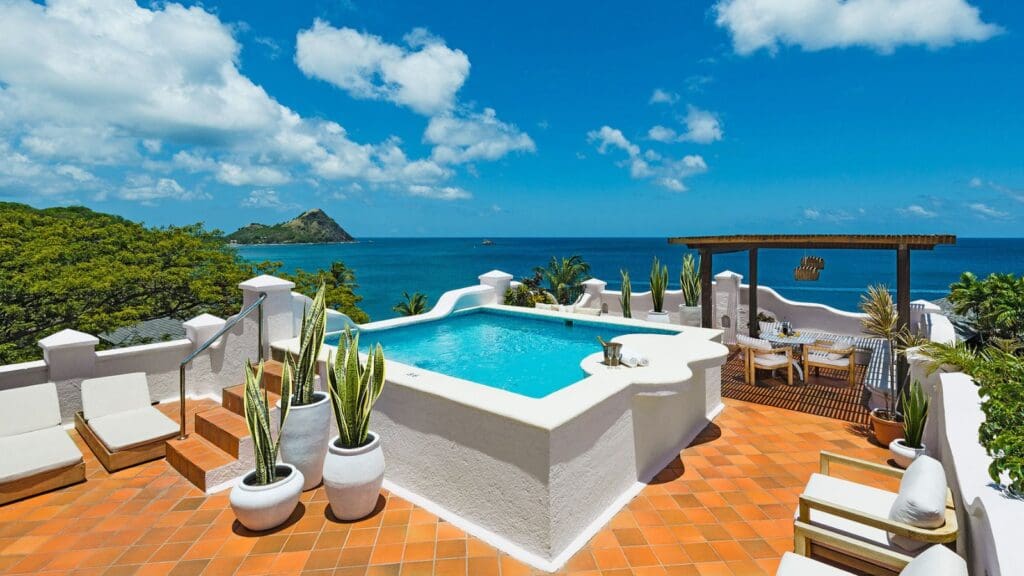 photo of private pool from suite at Cap Maison