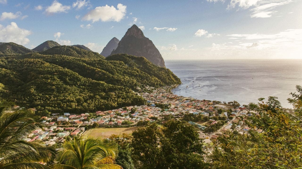 photo of the Pitons in St. Lucia