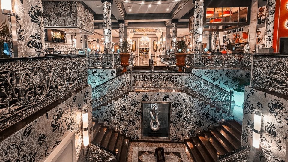 photo of grand staircase at Riu Palace Riviera Maya