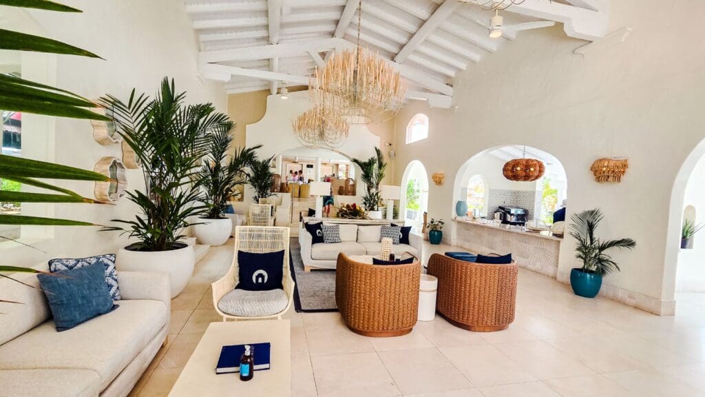 photo of lobby at Windjammer Landing in St. Lucia