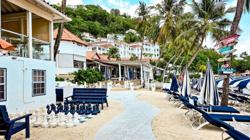 photo of beach activity area at Windjammer Landing in St. Lucia