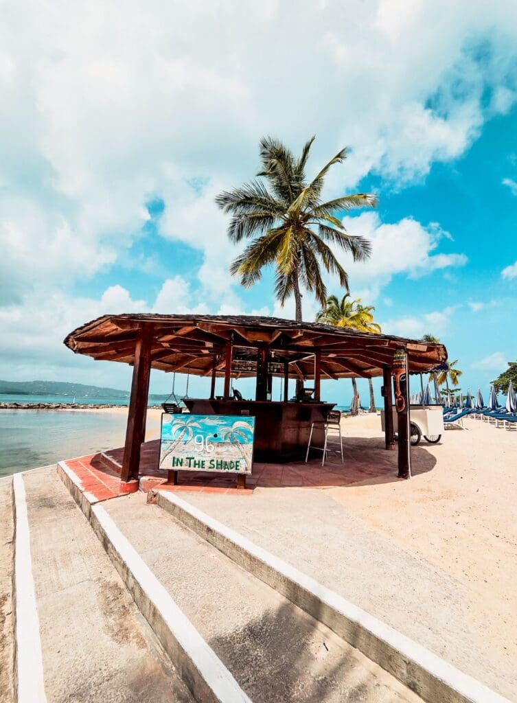 photo of beach bar at Windjammer Landing in St. Lucia