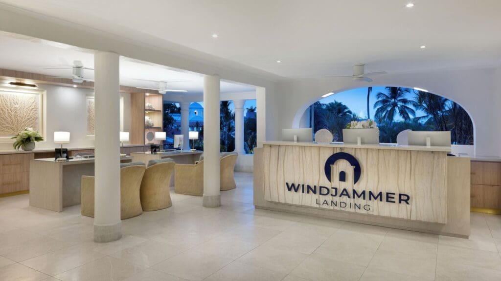 photo of receptionist desk at Windjammer Landing in St. Lucia