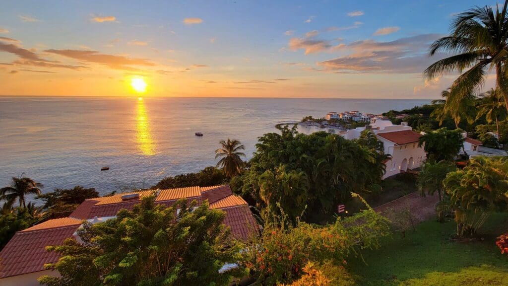 photo of sunset at Windjammer Landing in St. Lucia