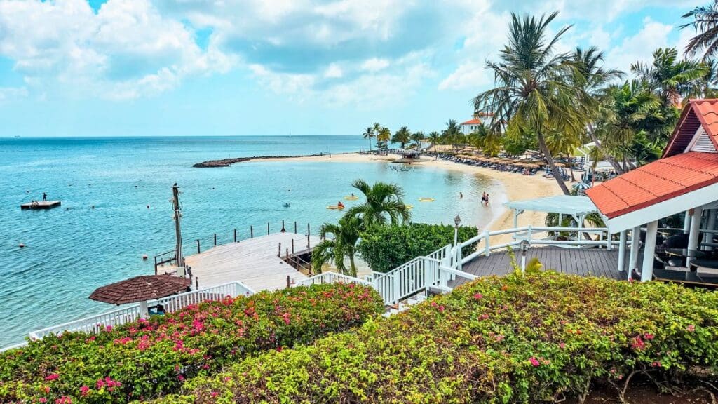 photo of Upper Deck restaurant with beach in St. Lucia