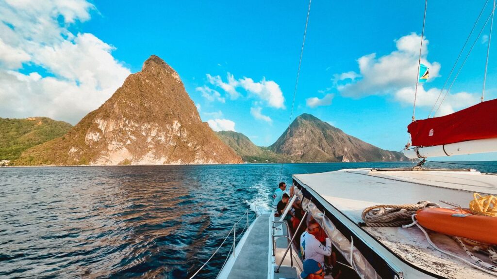 photo from catamaran sunset cruise in St. Lucia