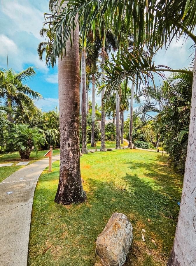 photo of walking path towards lobby at resort in Antigua