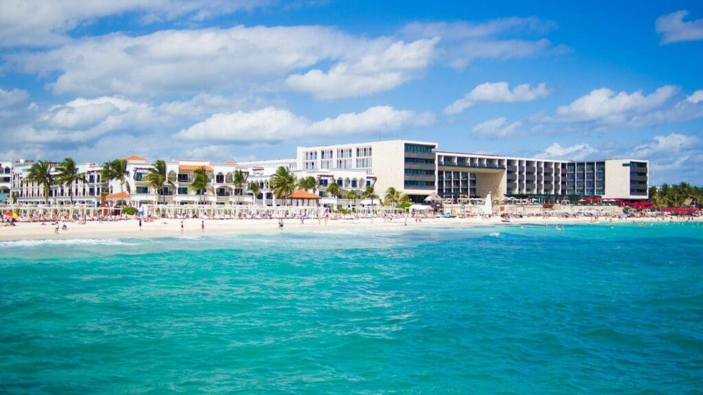 photo of resort from the ocean in Riviera Maya