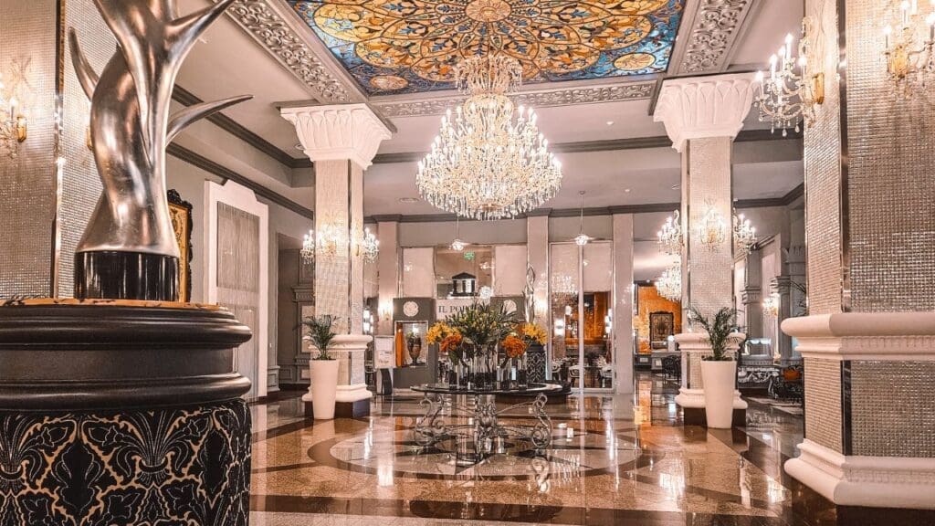 photo of lobby of resort in Playa del Carmen