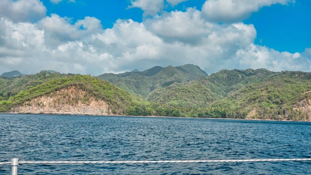 photo of St. Lucia from sunset cruise