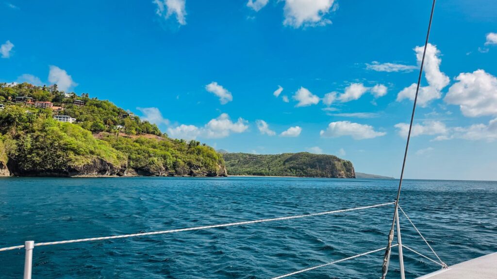 photo of the coast of St. Lucia from the water