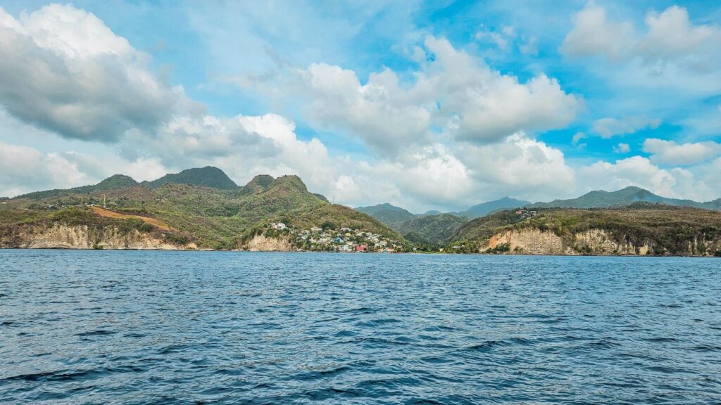 photo of mountains and hills in St. Lucia from the water