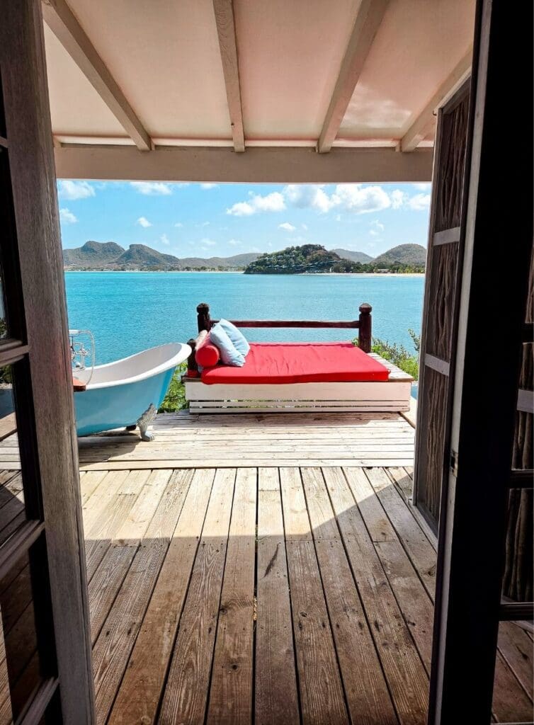 view from doorway from Antigua cottage