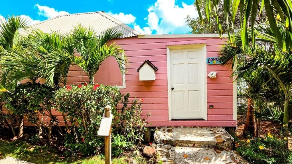 photo of pink cottage at Cocobay in Antigua