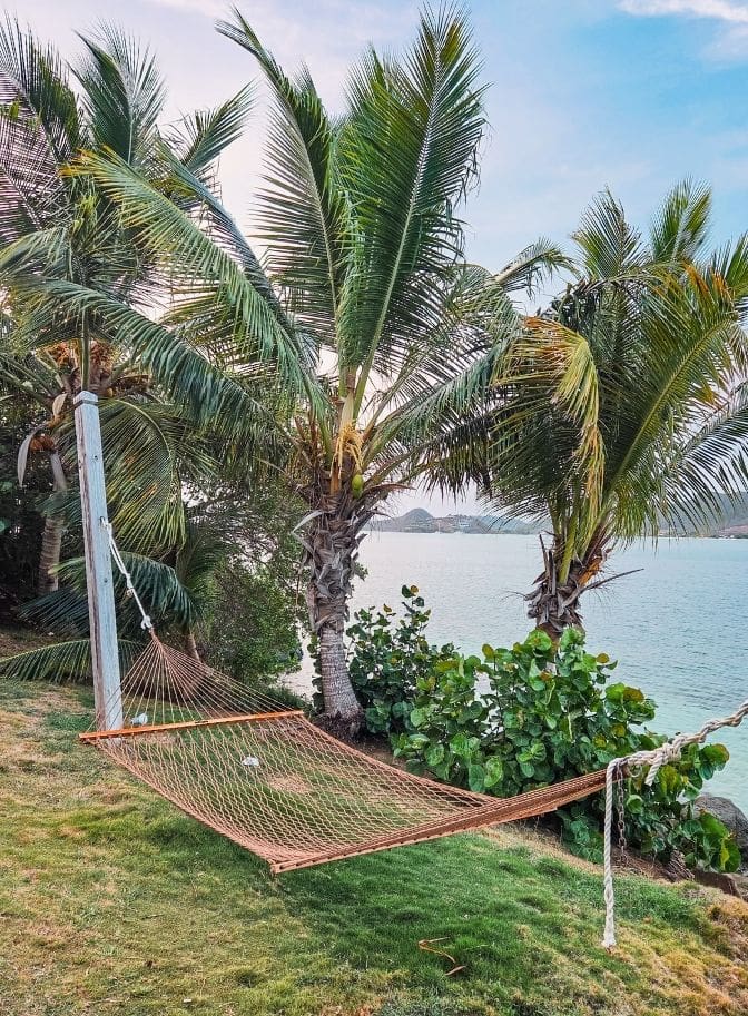photo of hammock in front of Caribbean Sea in Antigua