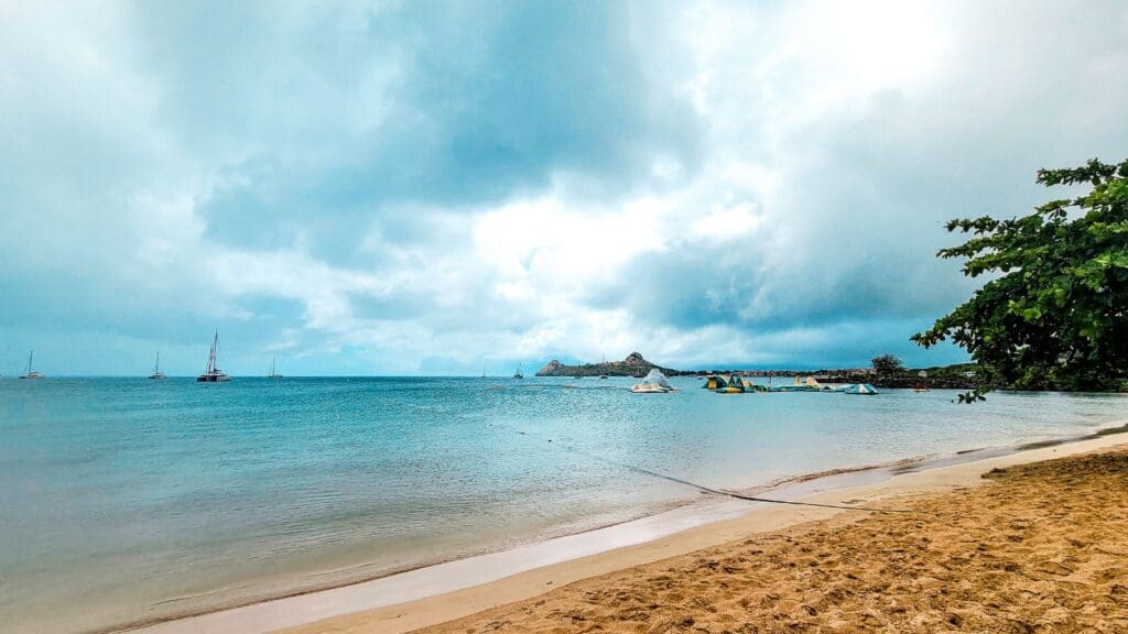photo of Pigeon Island from Reduit Beach in St. Lucia