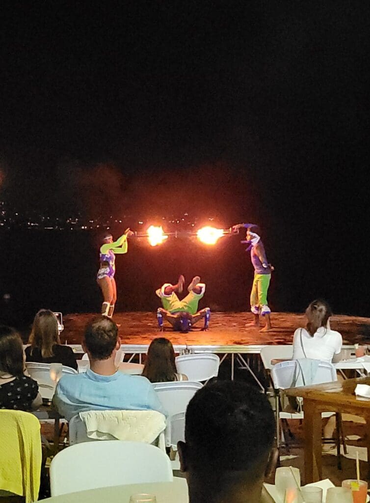 photo of fire dancers in St. Lucia