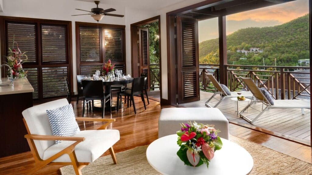 photo of living space at Zoetry Marigot Bay in St. Lucia