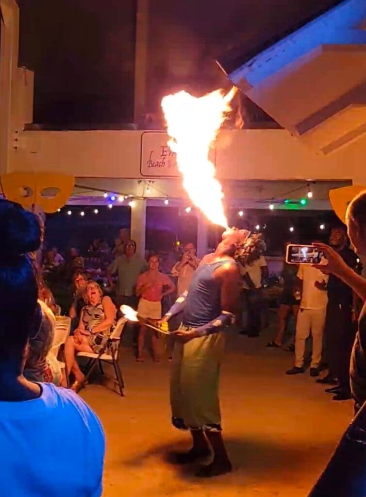 photo of fire breather in St. Lucia