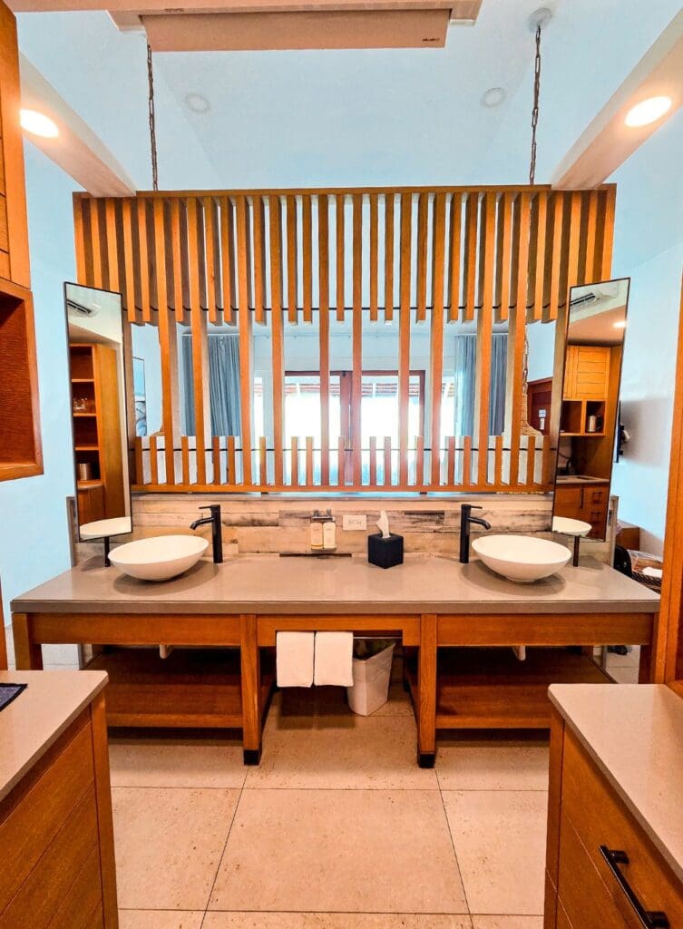 photo of double sink at resort in Antigua