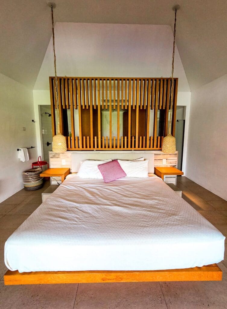 photo of bed at adults-only all-inclusive resort in Antigua
