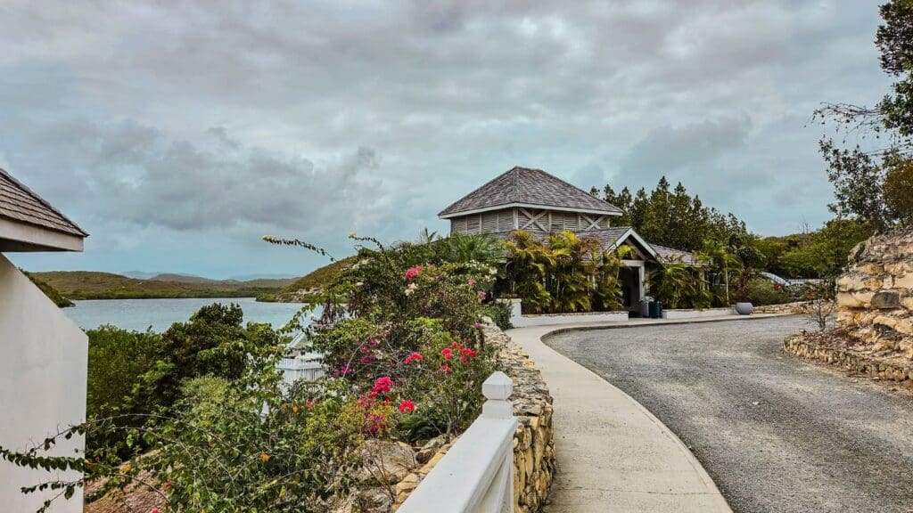 photo of walkway to the lobby at The Escape at Nonsuch Bay in Antigua