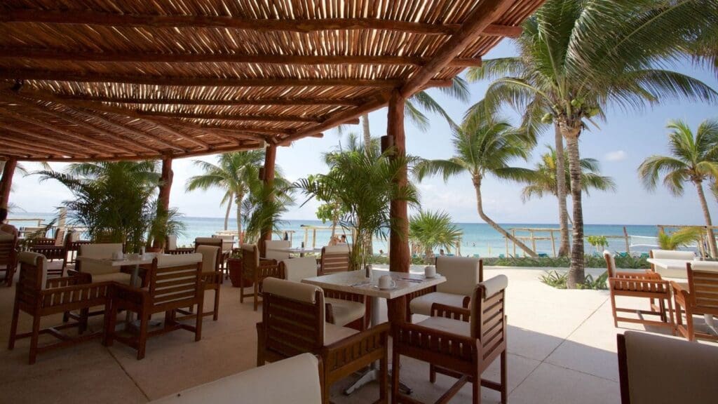 outdoor restaurant at Akumal Bay Beach & Spa Resort