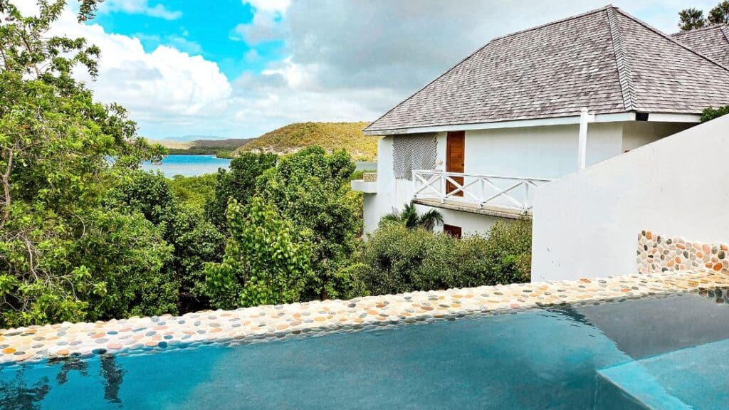 photo of view from private plunge pool in Antigua