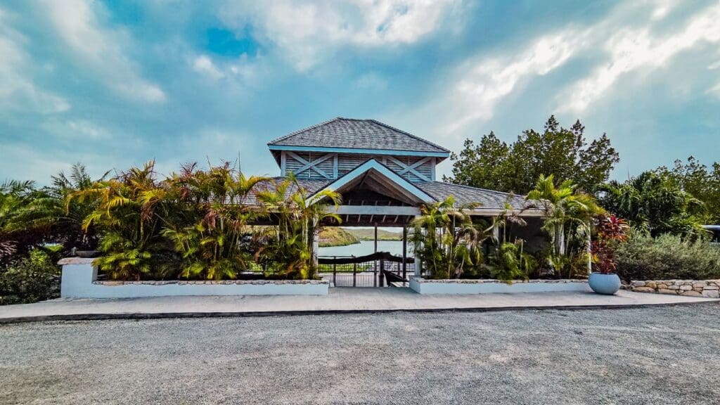 photo of the lobby building and receptionist area at The Escape in Antigua