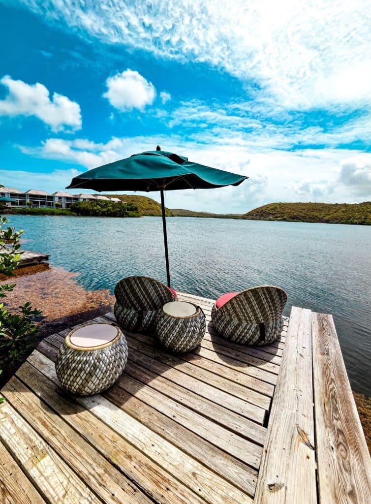 view of seating area on dock in Antigua