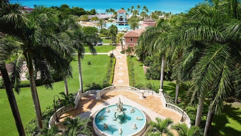 aerial photo of Sandals property in Antigua