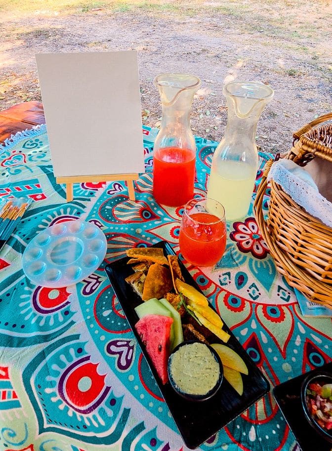 photo of food on picnic table at Antigua all-inclusive resort