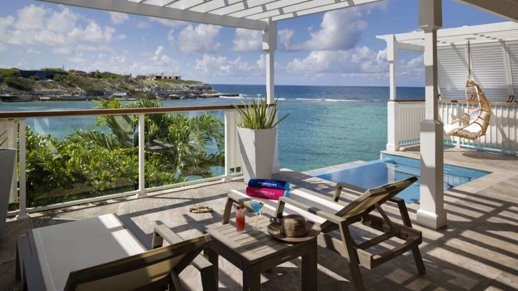 photo of private plunge pool and deck at Hammock Cove Resort & Spa in Antigua