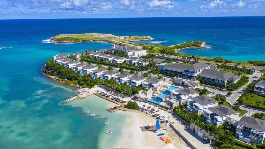aerial photo of Hammock Cove Resort & Spa in Antigua