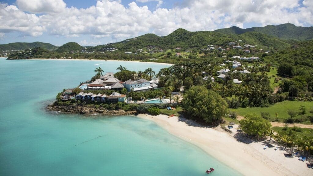 aerial photo of Cocobay Resort in Antigua